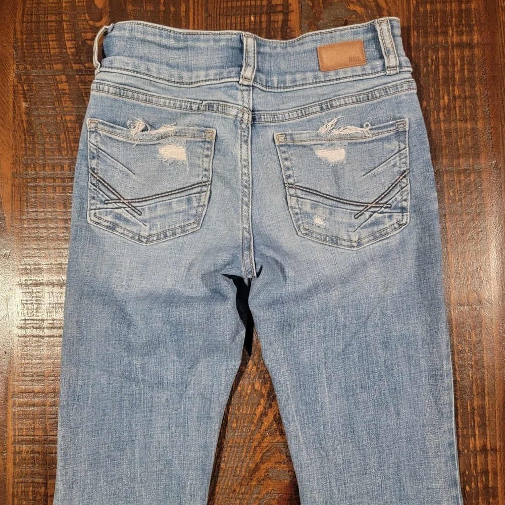 BKE Youth Jeans Girls Sz 12 Light Wash Flare Stretch - Picture 7 of 9